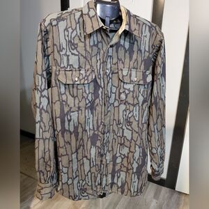 Vintage Cabela's Men Treebark Camouflage Field Shirt Button Up SIZE MEDIUM LONG